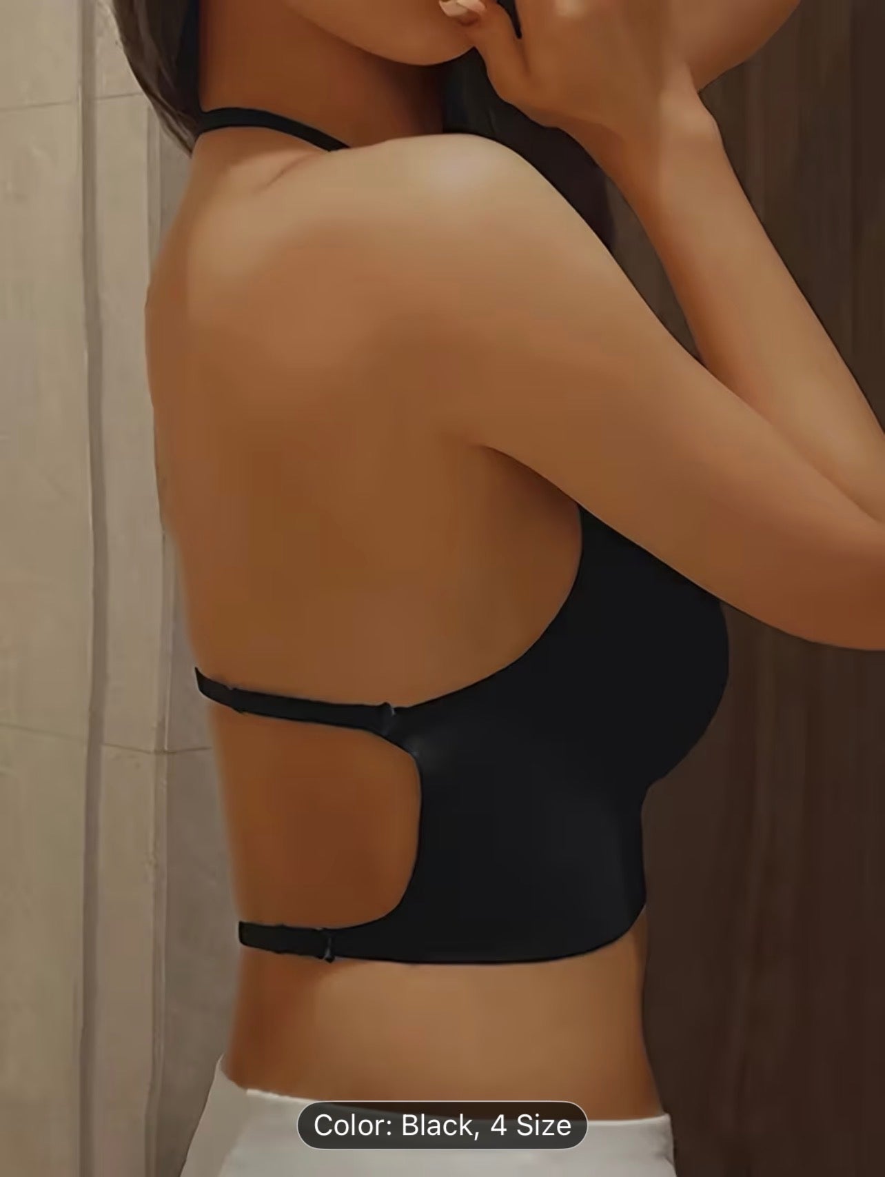 Womens Backless Seamless Push Up Bra Breathable Removable Pads Summer Invisible Lingerie Top 💖