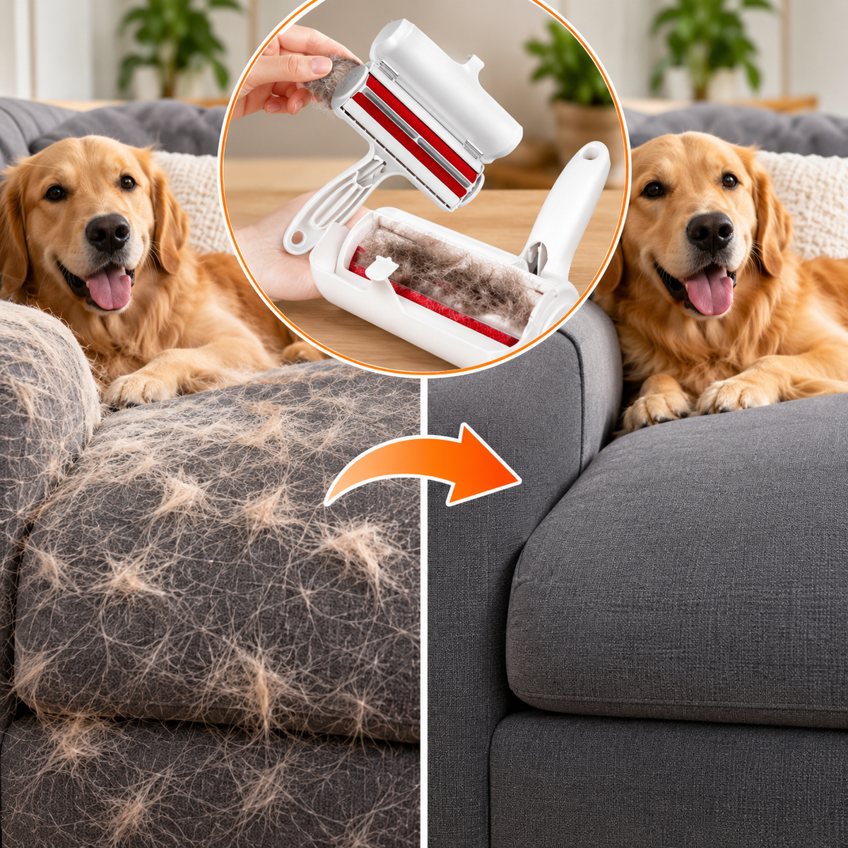 Reusable Pet Hair Remover Roller – Furniture & Upholstery Cleaner