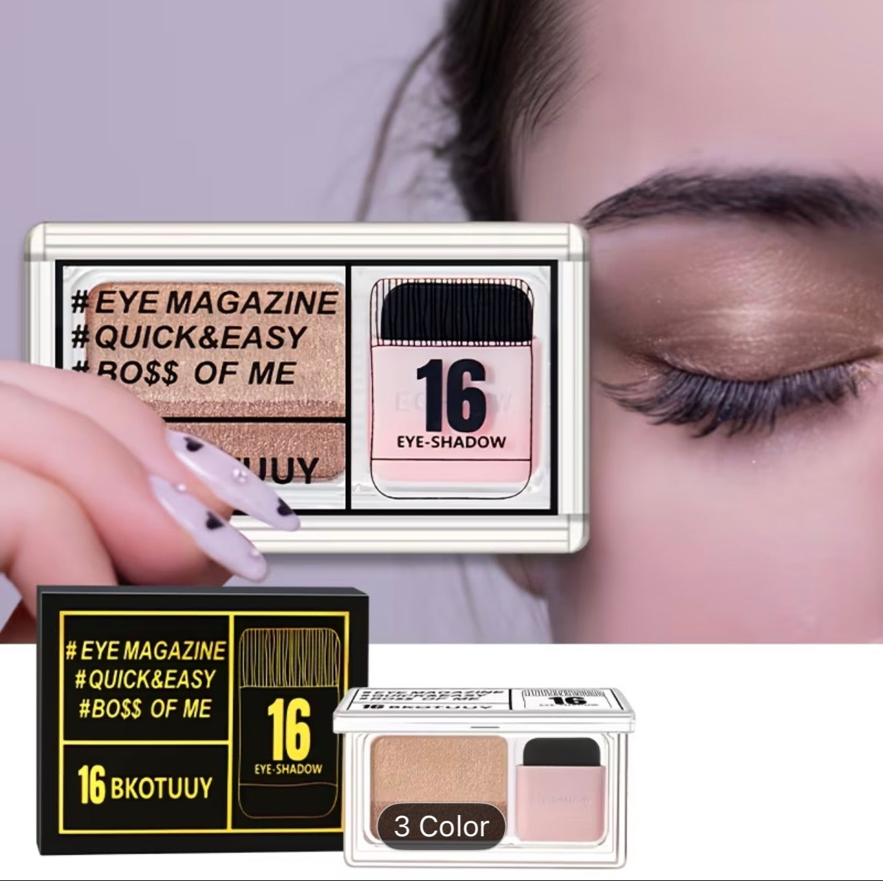 Womens Shimmery Dual Tone Eyeshadow Palette Long Lasting Waterproof Easy Blend Makeup for Party Glam Look 💖