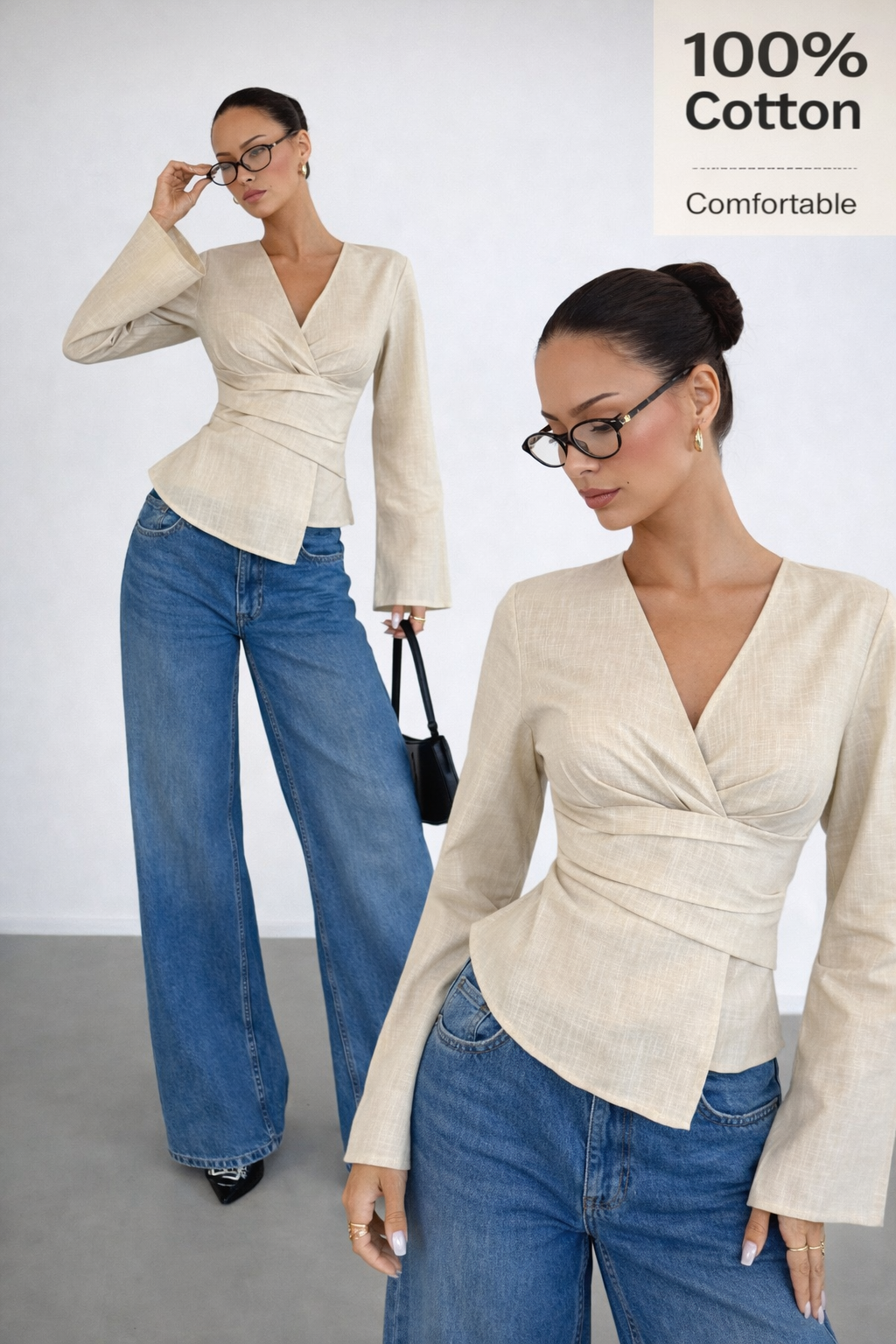 Women’s Striped Ruffle Asymmetric Blouse – Elegant Spring Office & Chic Casual Top - UltraChic