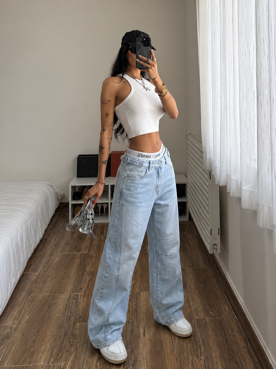 Baggy Wide Leg Jeans High Waist Loose Fit Street Style Effortless Cool Look All Season Women