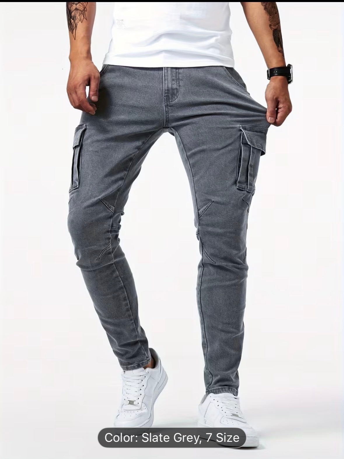 Men’s Slim-Fit Stretch Jeans with Multiple Pockets – Comfortable Street Style Denim for Everyday & All-Season Wear - UltraChic