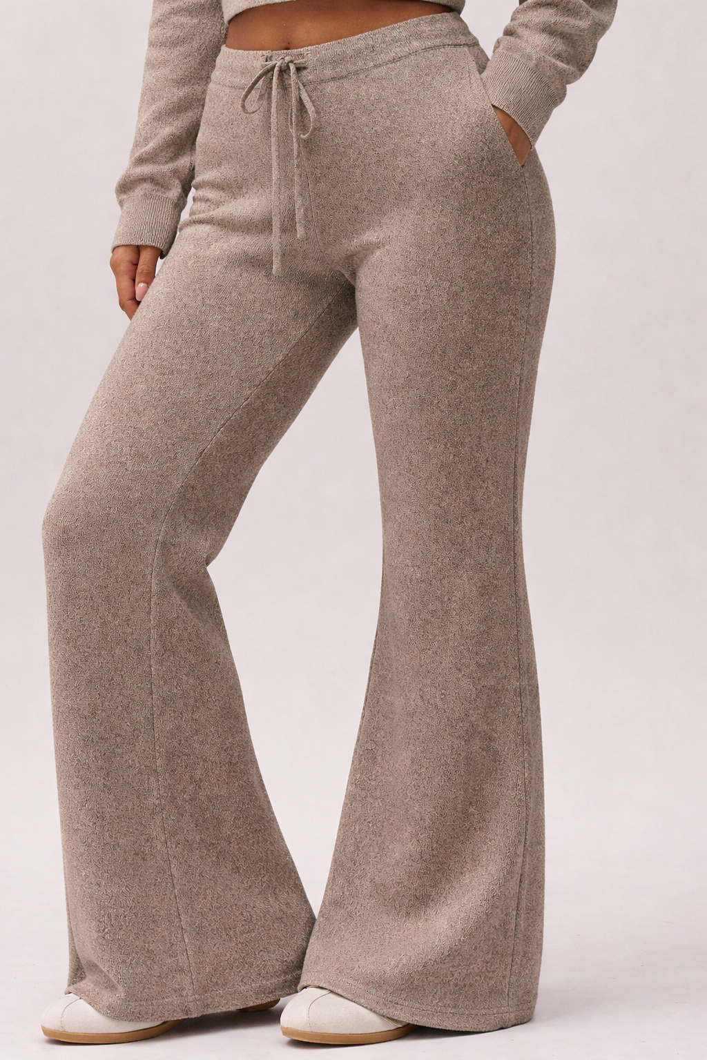 Women’s Knitted Wide Leg Drawstring Pants – Old Money Fall Casual Elegance - UltraChic