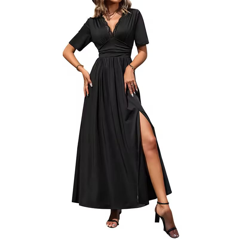 Effortless Glamour: SHEIN Burgundy Butterfly Sleeve Maxi Dress