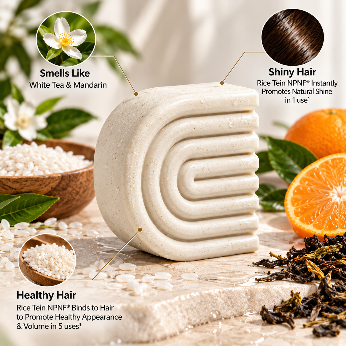 Kitsch Rice Water Protein Conditioner Bar – Strengthening & Shine for Fine, Damaged Hair