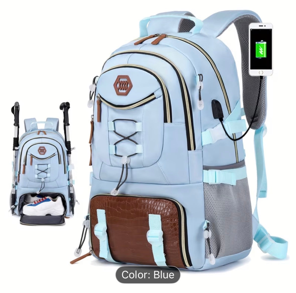 40L Large Travel Backpack for Men – Heavy Duty Hiking Backpack with Laptop Compartment & Shoe Storage - UltraChic