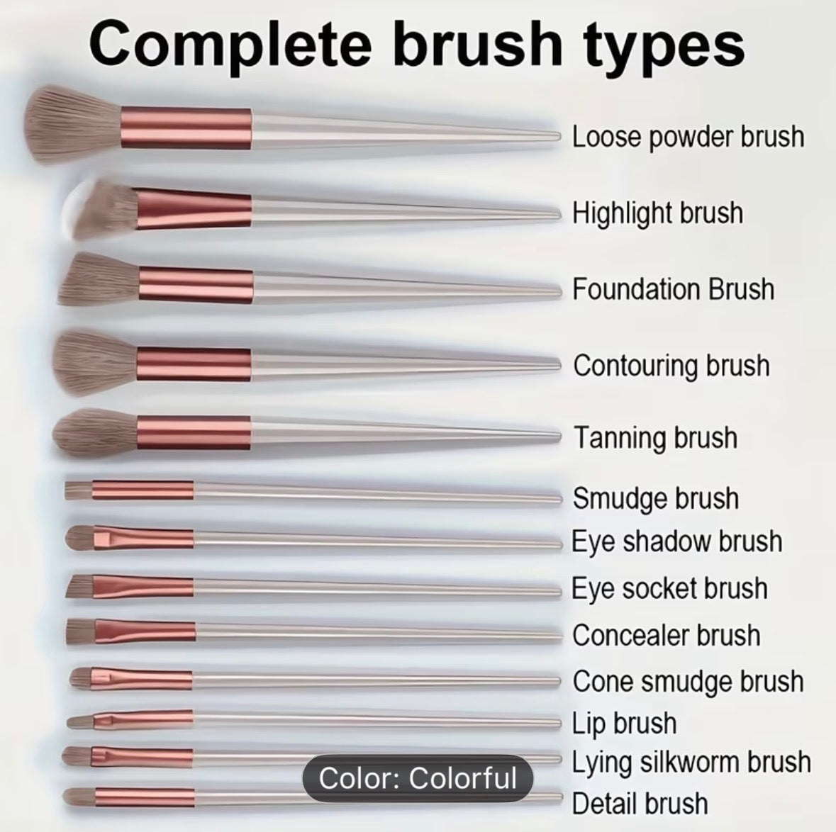 13-Piece Professional Makeup Brush Set – Soft Eye Shadow, Foundation & Blush Brushes for Flawless Makeup