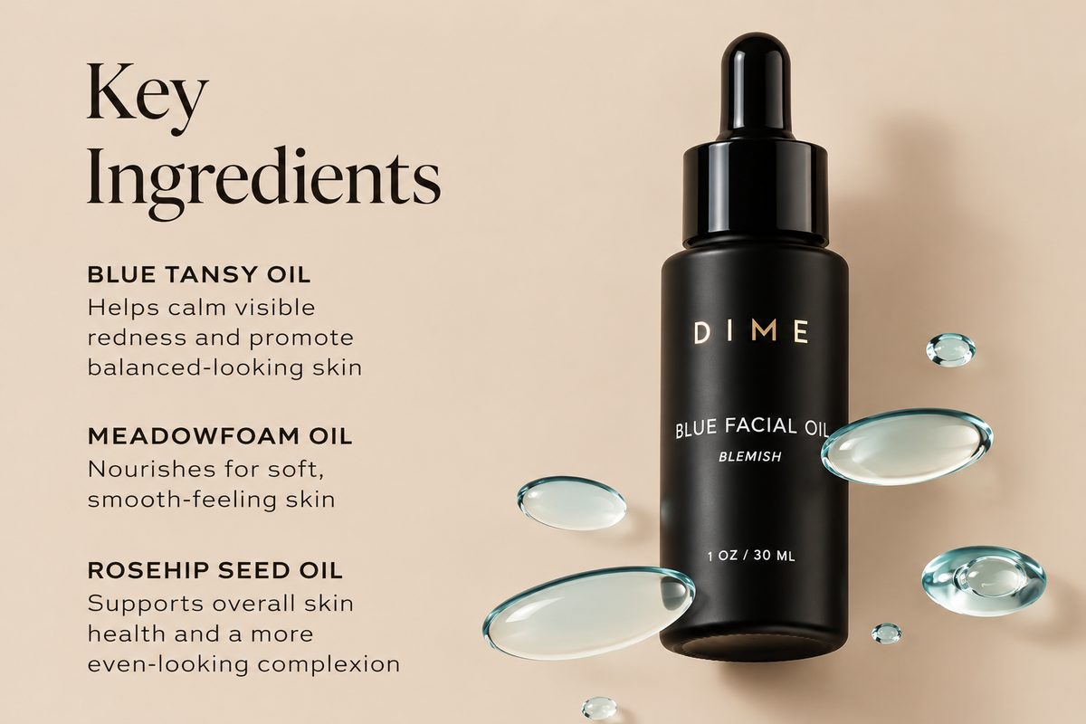 DIME Beauty Blue Facial Oil 30ml – Hydrating & Nourishing Face Oil