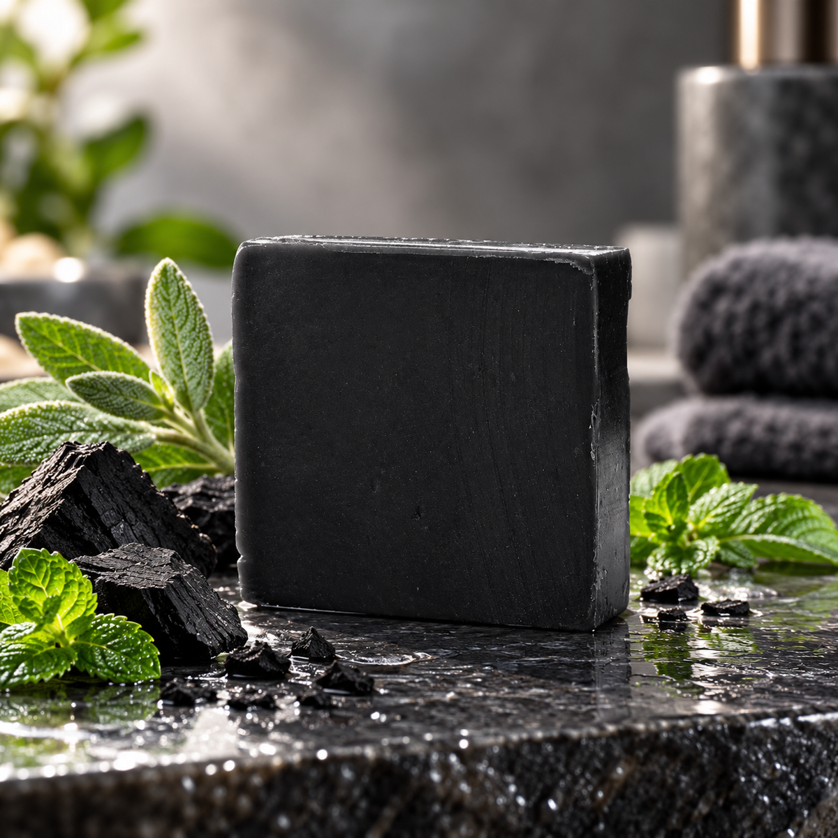 Kitsch Charcoal Detoxifying Solid Body Wash Bar – Sage & Mint