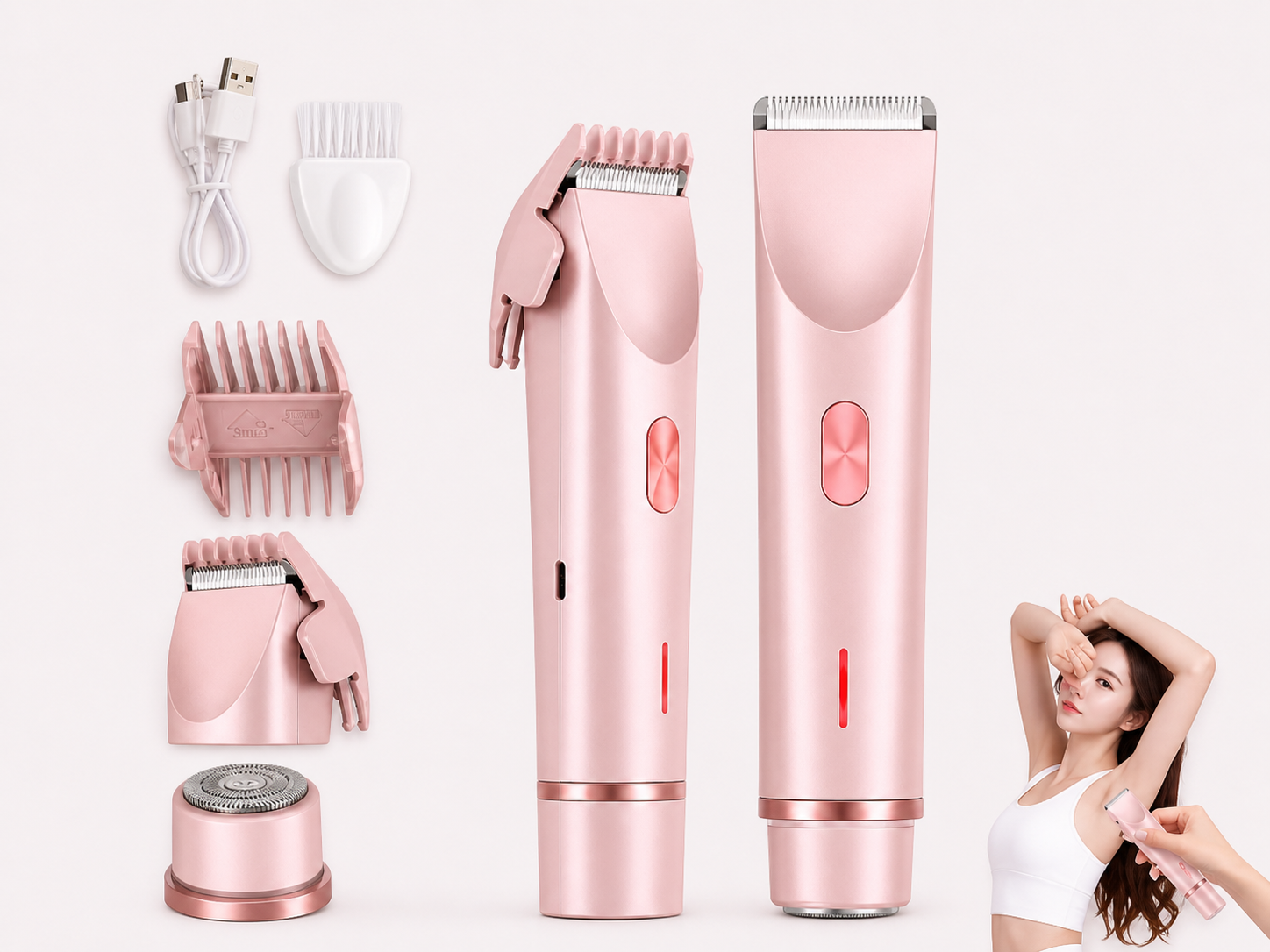 2-in-1 Portable Electric Hair Trimmer for Women – Facial & Bikini Precision Shaver - UltraChic