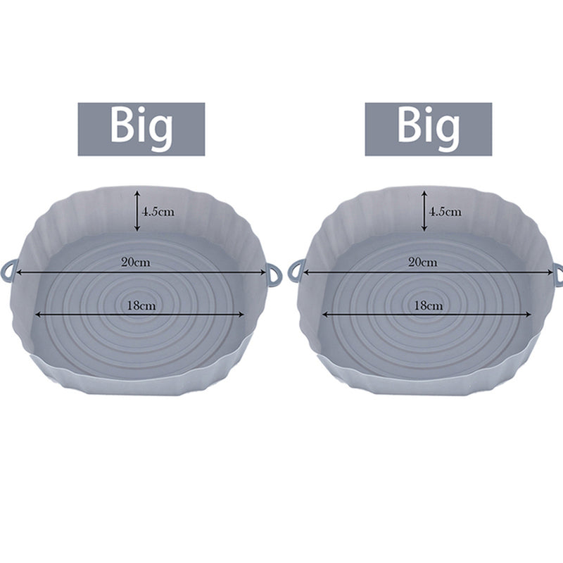 1/2/3PCS Reusable Air Fryer Silicone Pot Oven Baking Tray Airfryer Silicone Basket Pizza Fried Chicken Grill Pan Mat for Kitchen - UltraChic