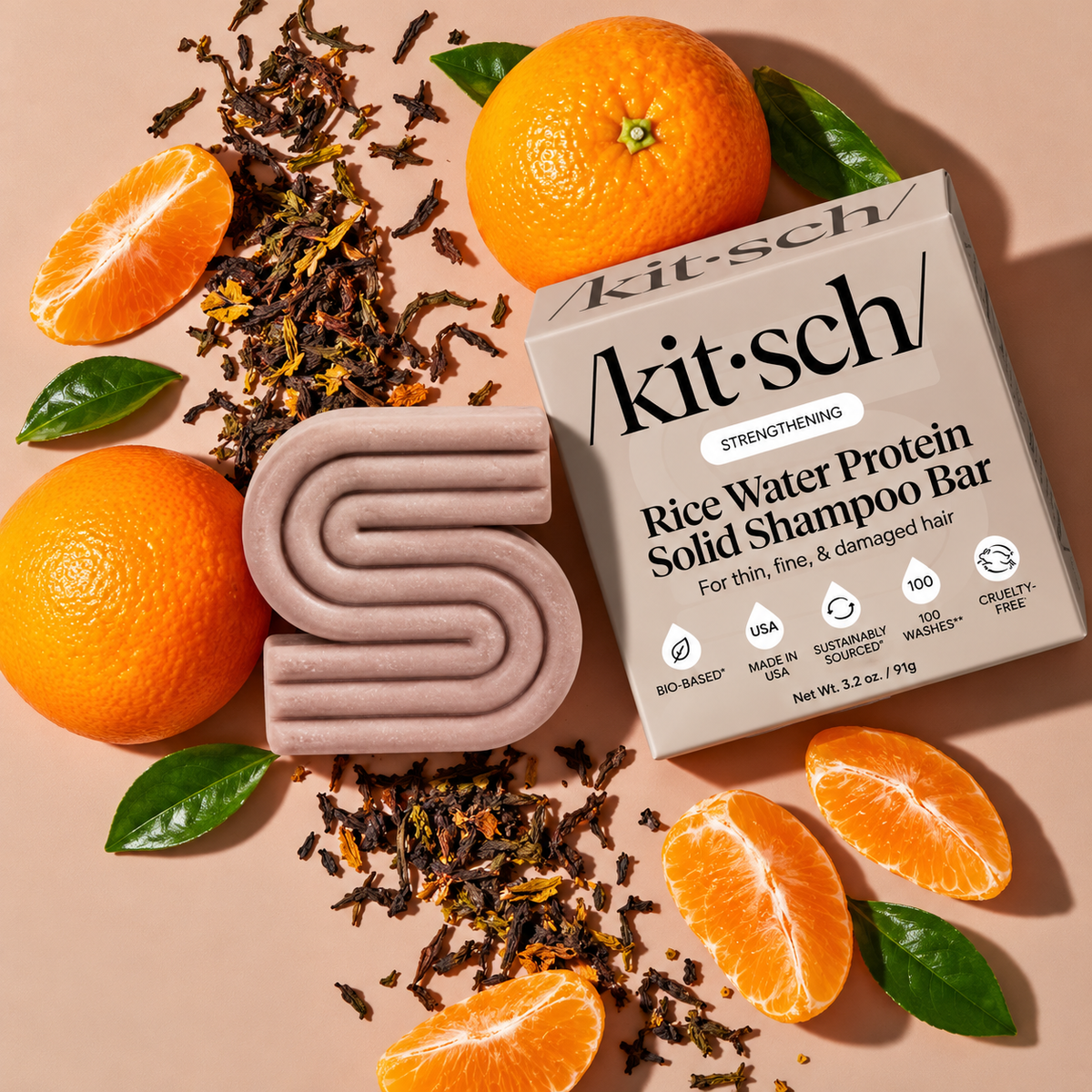Rice Water Protein Shampoo Bar – Strengthening Solid Shampoo for Fine & Damaged Hair