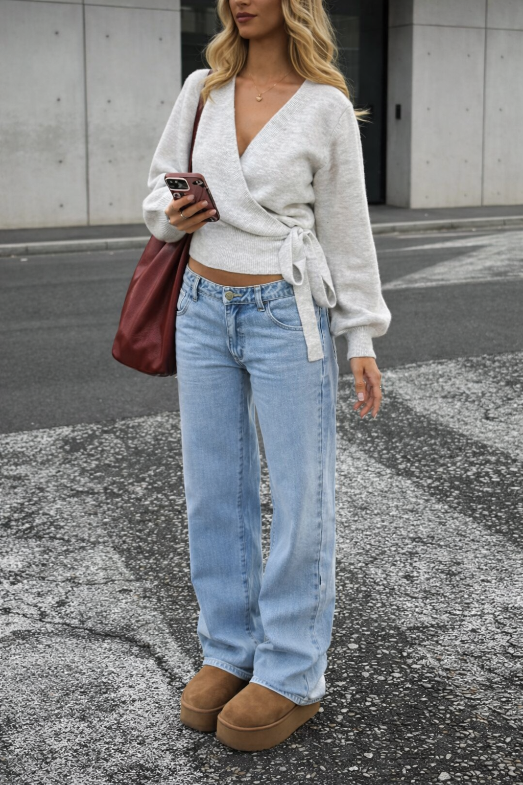 Women’s Wrap Tie Knit Sweater – Soft Autumn Winter Essential for Casual & Elegant Looks - UltraChic