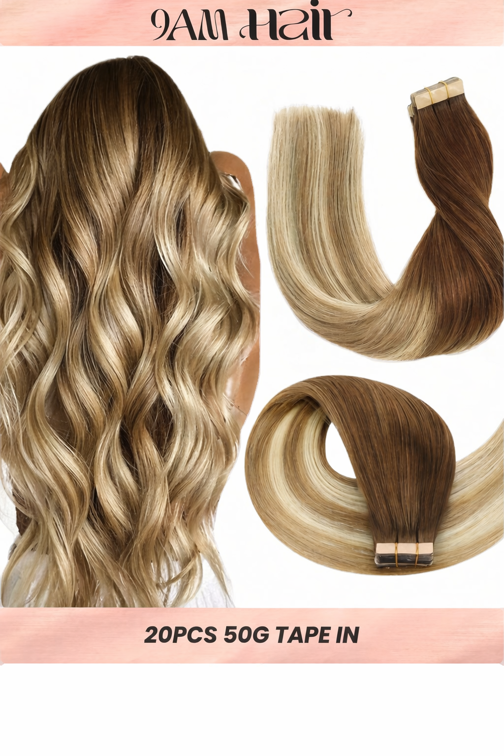 Tape In Human Hair Extensions Remy Straight – Invisible Seamless PU Tape Hair Extensions for Women Salon Quality