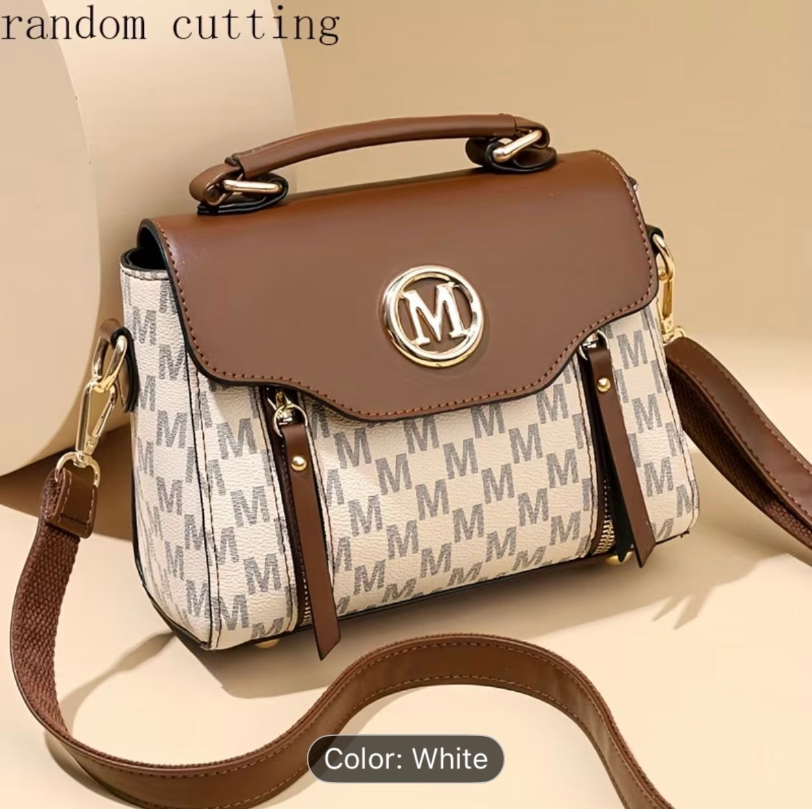 Elegant Small Ladies’ Handbag with “M” Logo – Zipper Closure, Removable Adjustable Shoulder Strap, Daily & Gift Bag - UltraChic