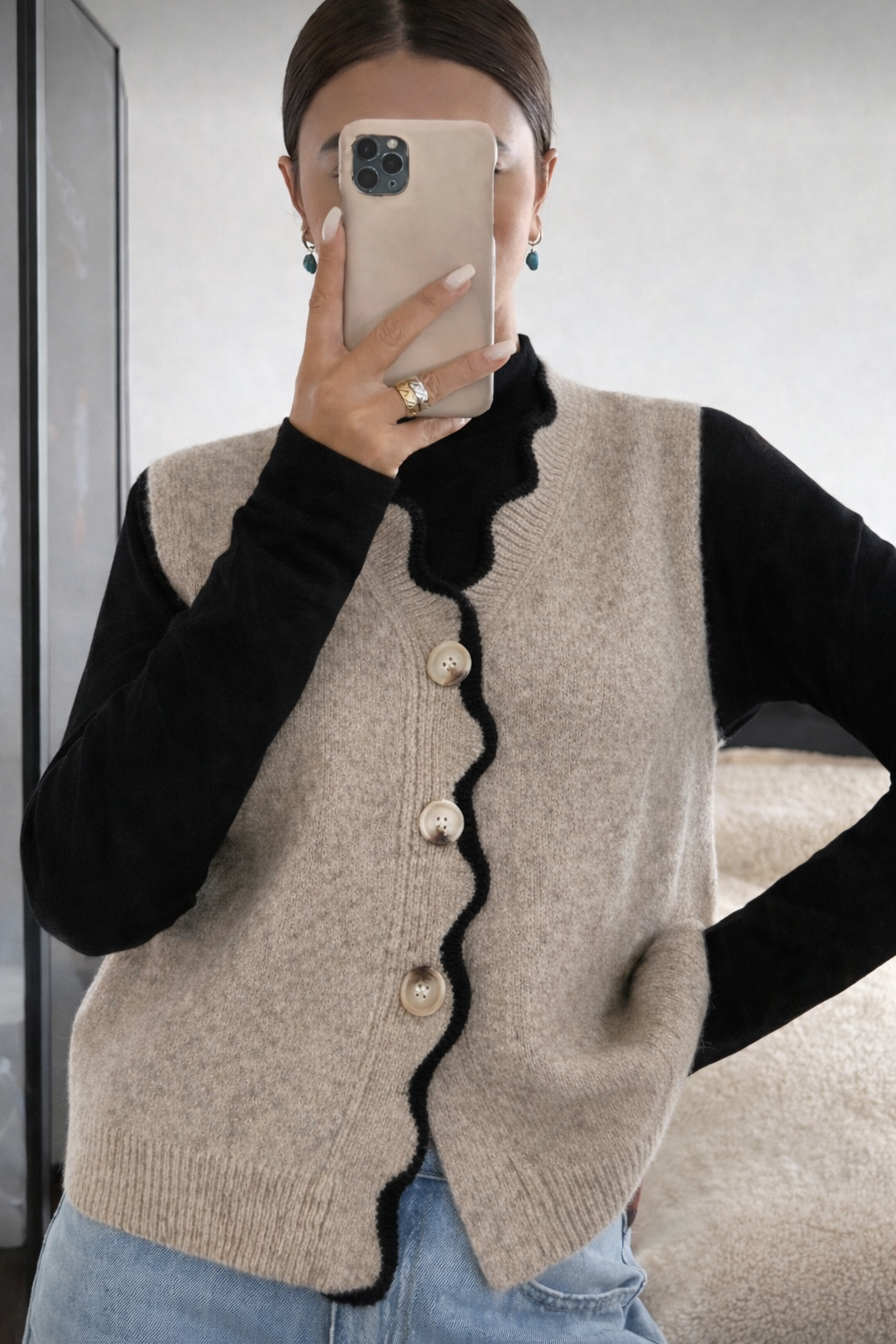 Women’s Leopard Knit Vest – Elegant Autumn/Winter Sleeveless Office Layer