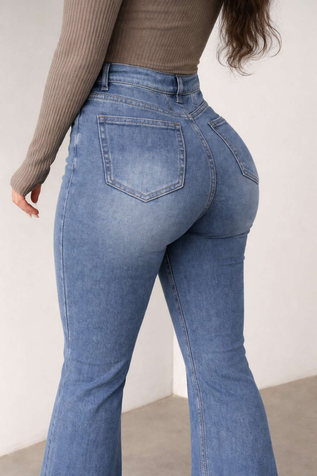 Women’s High Waist Flared Jeans – Stretch Butt-Lifting Fall Denim - UltraChic
