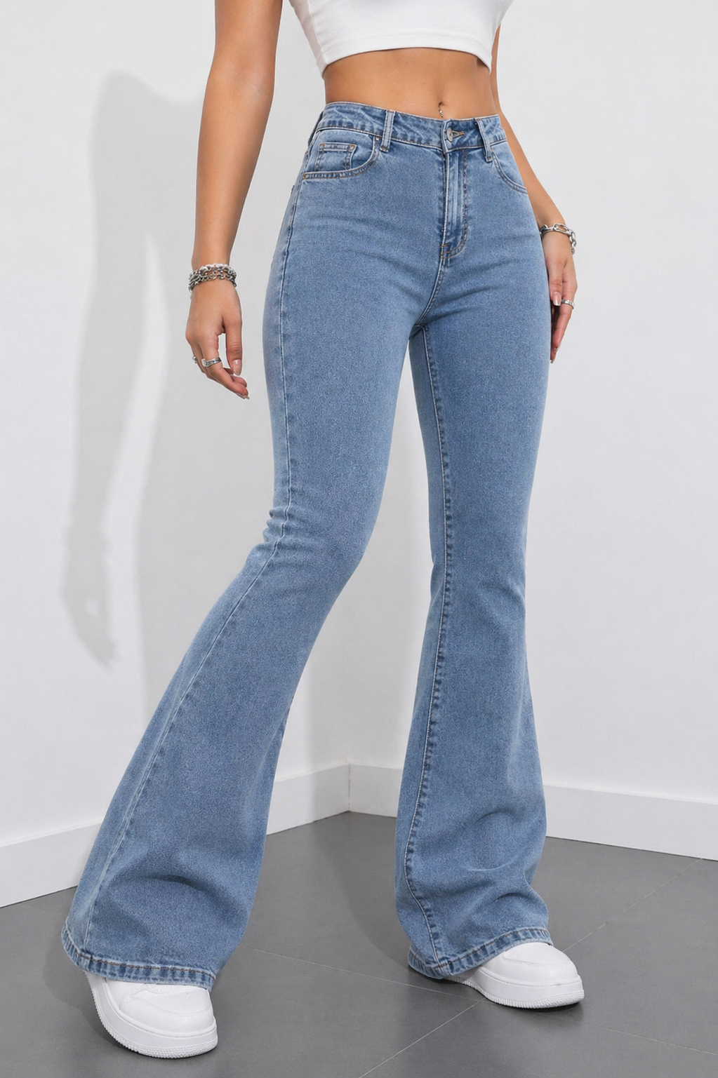 Flare Leg Jeans Slim Fit Shape Enhancing Effortless Chic Look Spring Summer Women