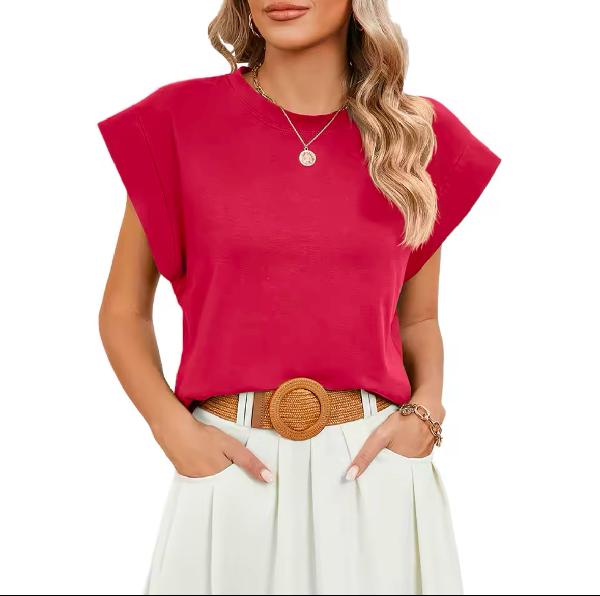 Luneh Batwing Sleeve Tee – Comfy Chic Round Neck Top for Everyday Style