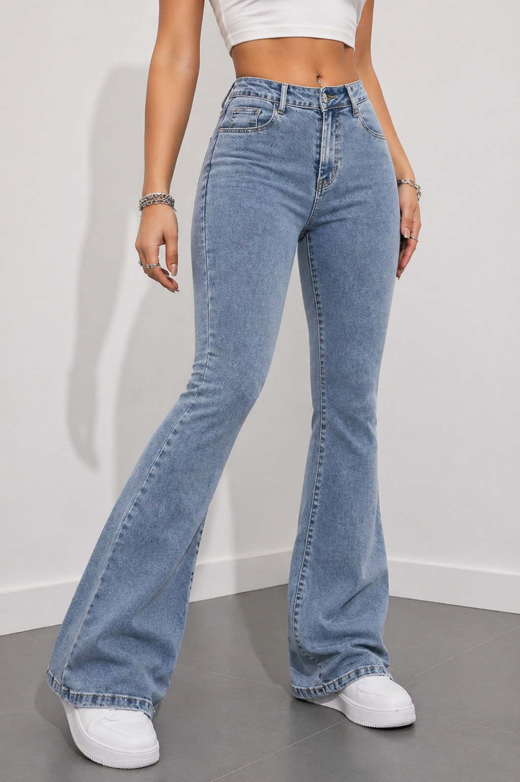 Flare Leg Jeans Slim Fit Shape Enhancing Effortless Chic Look Spring Summer Women