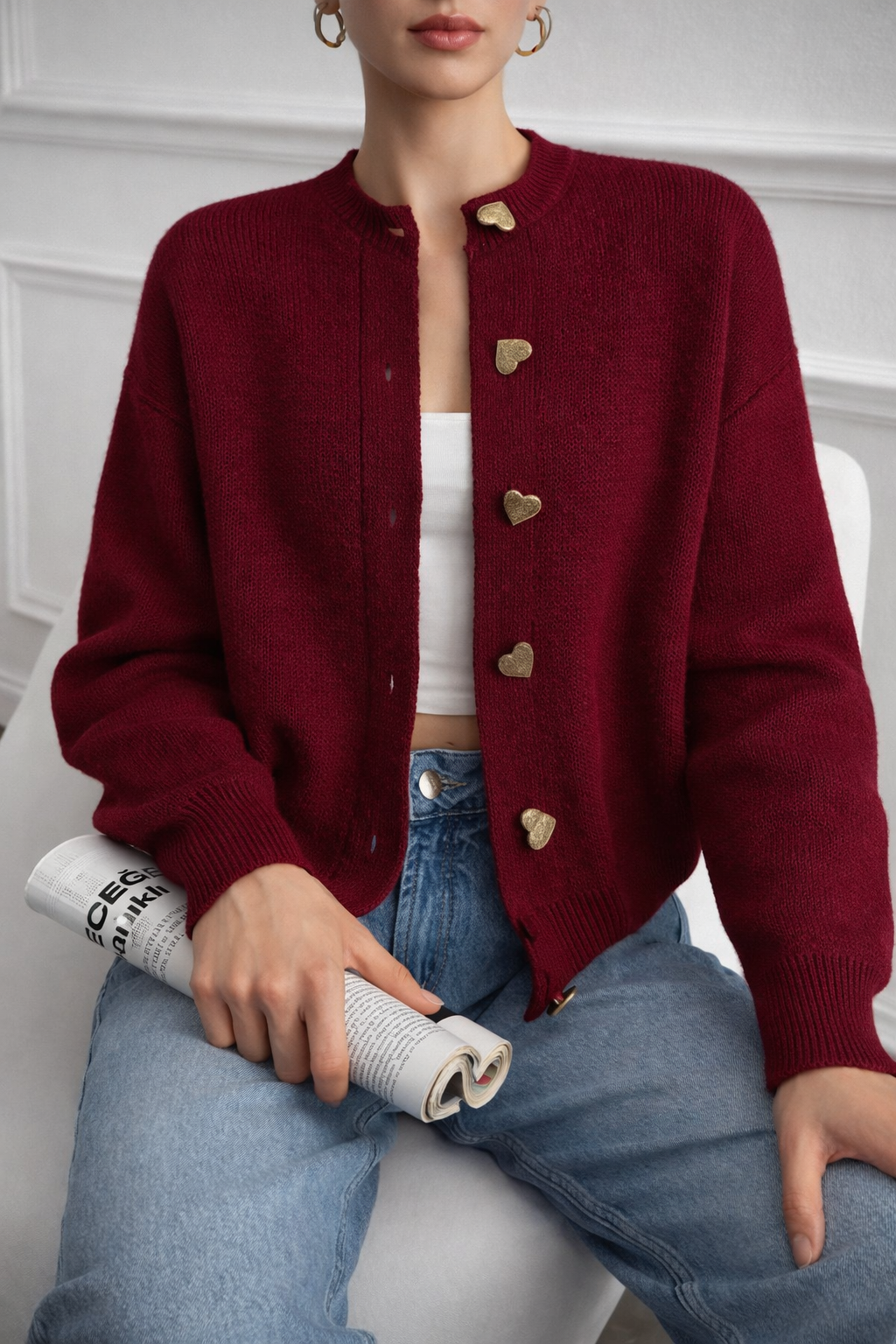 Women’s Drop Shoulder Open Front Cardigan – Casual Fall Winter Knit - UltraChic
