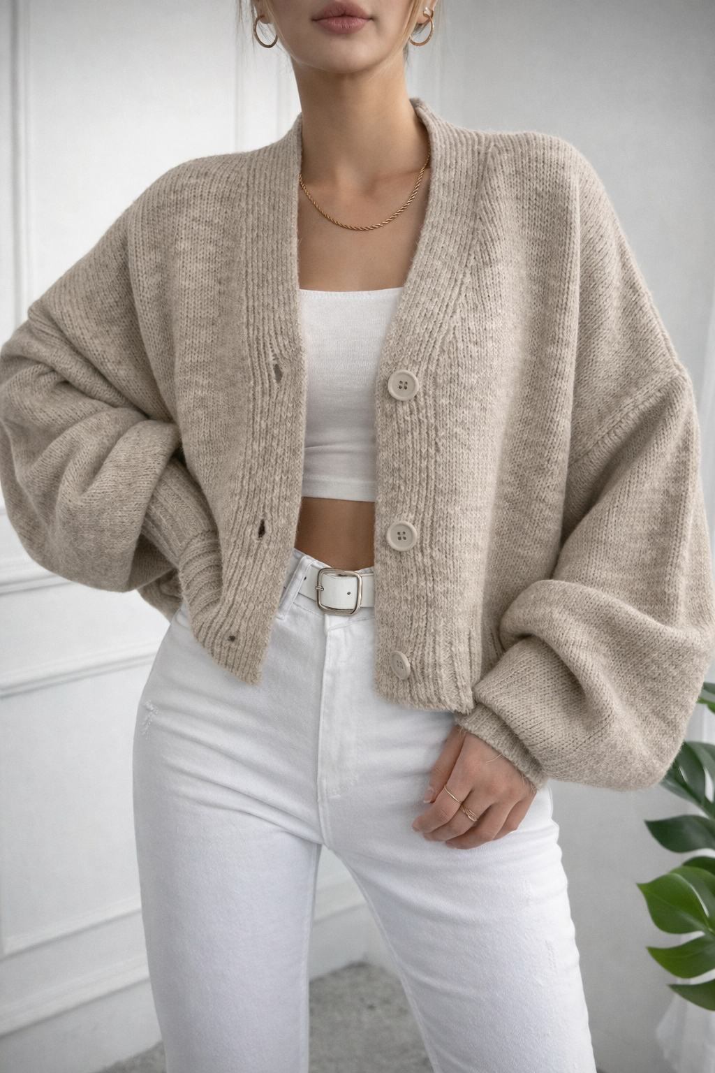 Women’s Drop Shoulder Open Front Cardigan – Casual Fall Winter Knit - UltraChic