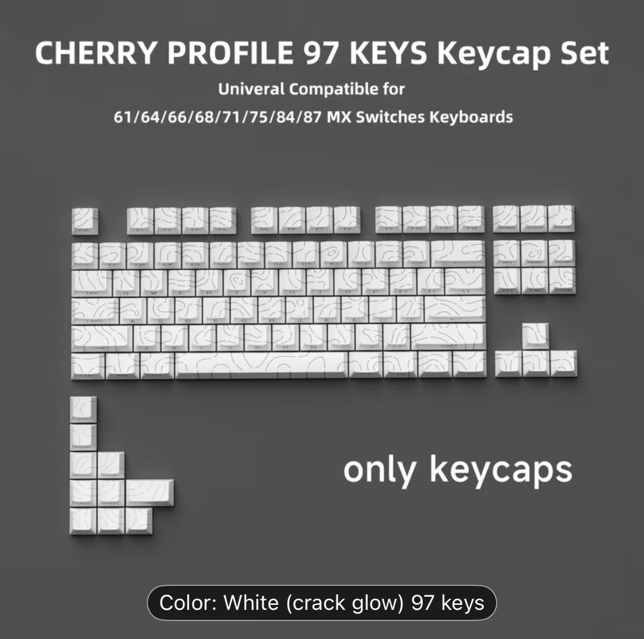 Stylish RGB Contour Line Keycaps – Premium Cherry Profile Backlit Gaming Keycaps for Mechanical Keyboard - UltraChic