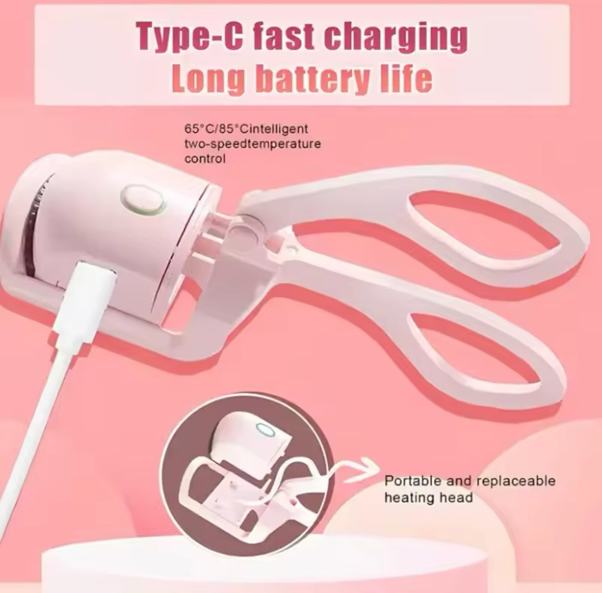 Electric Eyelash Curler – USB Charging, Fast Heating, Portable Thermal Lash Perm and Lasting Curling Clip - UltraChic