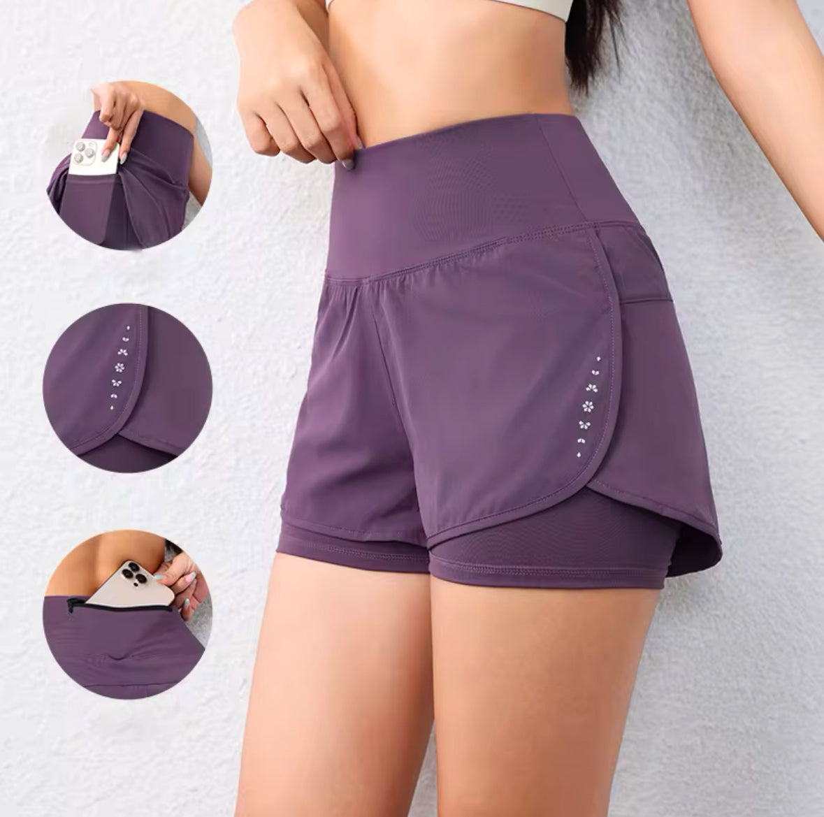 Quick-Drying Women’s Running Shorts – Elastic Waist Sports Shorts with Pockets for Yoga & Active Workouts