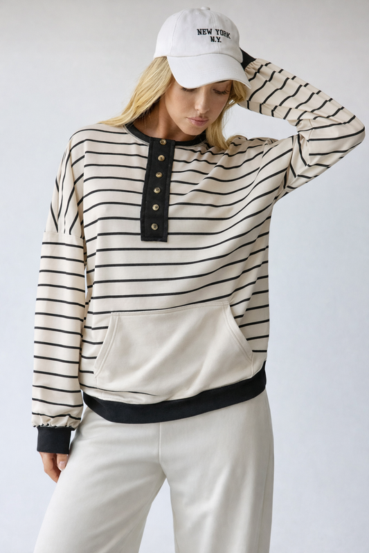 Letter Graphic Mock Neck Sweatshirt – Contrast Piping Autumn Streetwear