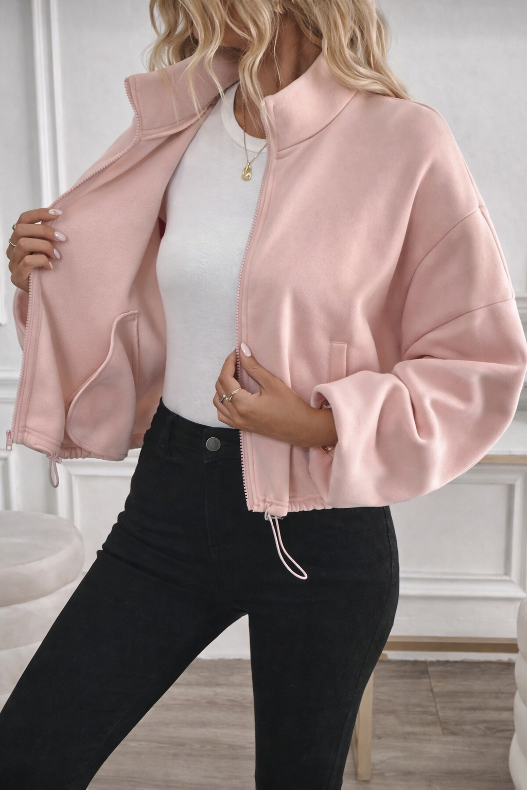 Women’s Leopard Print Zip-Up Fleece Sweatshirt – Warm Autumn Winter Casual Wear