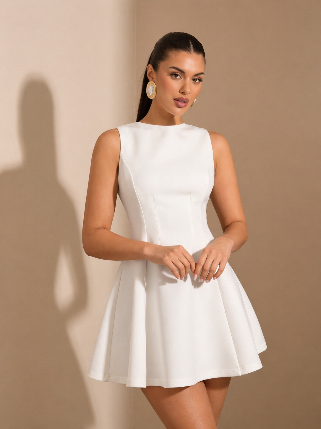 Women’s Ruffle Hem Elegant Dress – Sleeveless Elastic Waist Autumn Date Night Casual Chic Dress