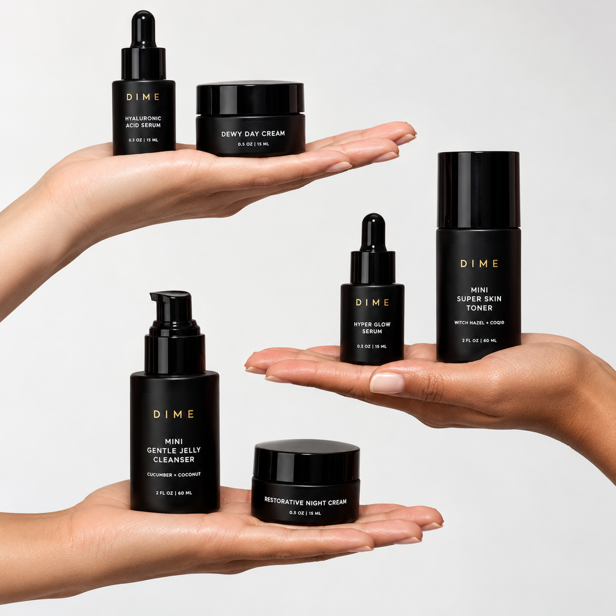 DIME Beauty The Works Discovery Set – 6-Piece Skincare Routine Kit