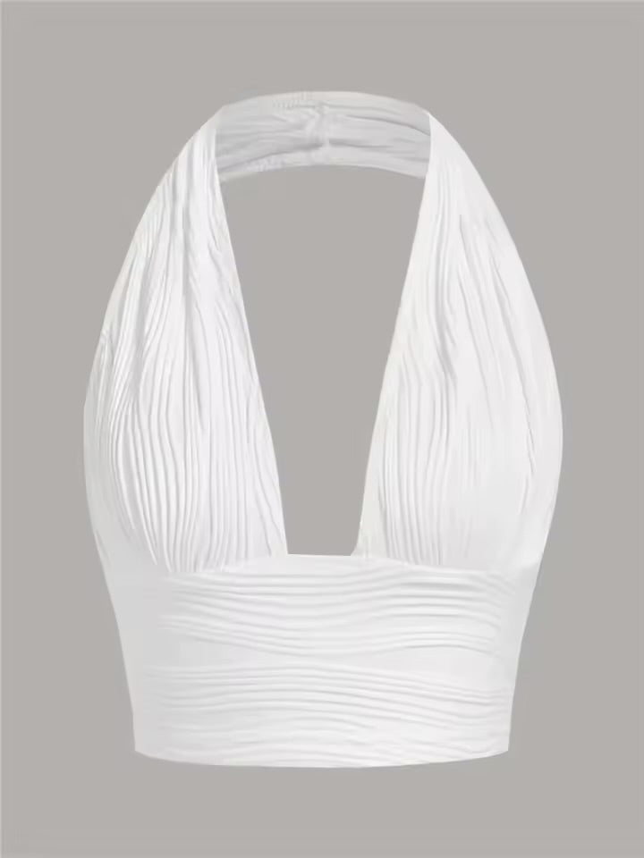 SXY Halter Neck Knot Backless Crop Top – Sleek, Sexy & Unforgettable