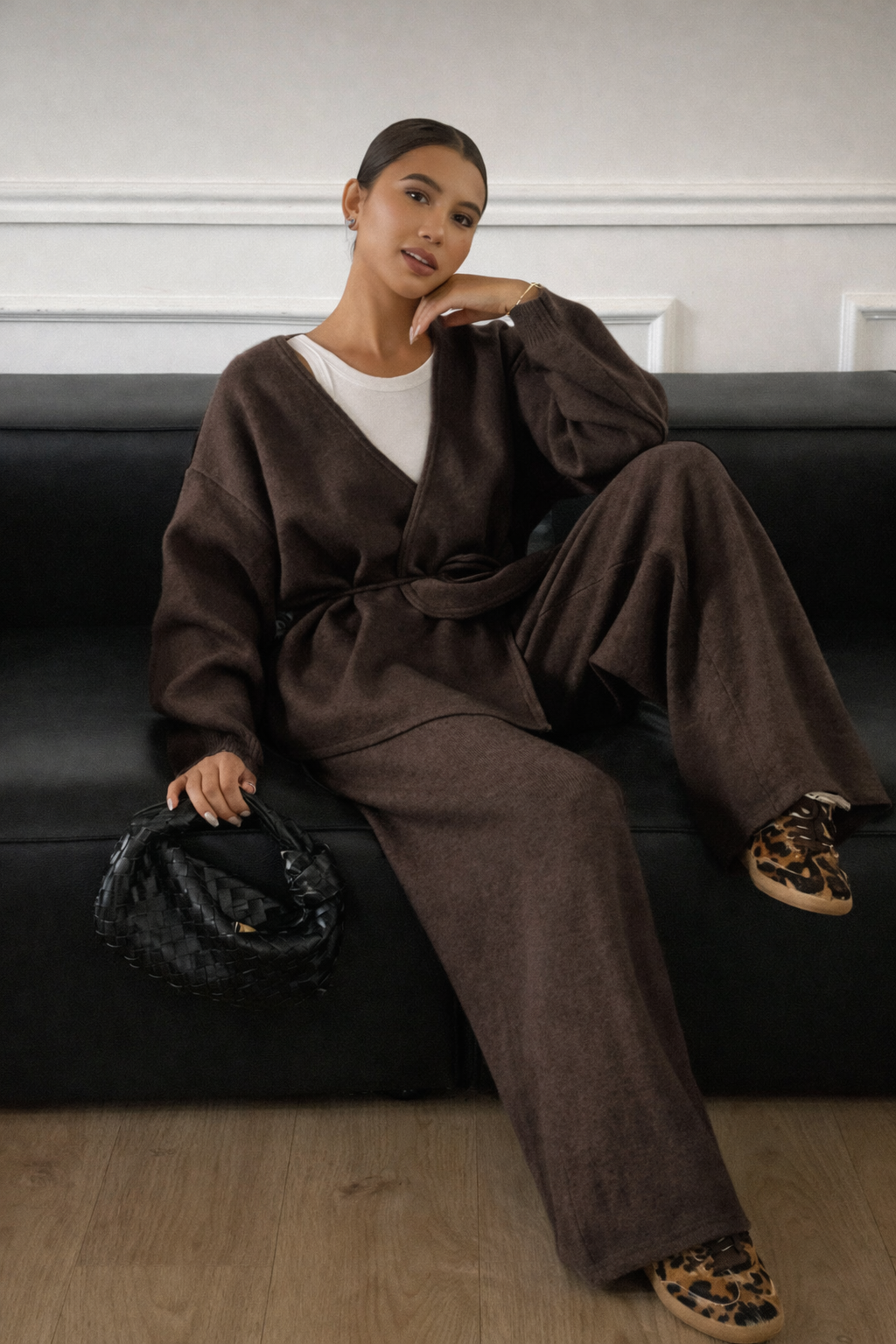 Women’s Wrap Knit Two-Piece Set – Cozy Autumn/Winter Casual Outfit - UltraChic