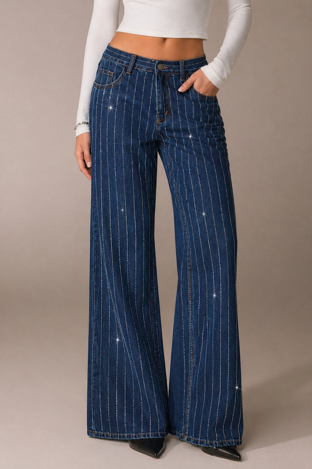 Low Rise Baggy Wide Leg Jeans Relaxed Fit Streetwear Look Fall Winter Women