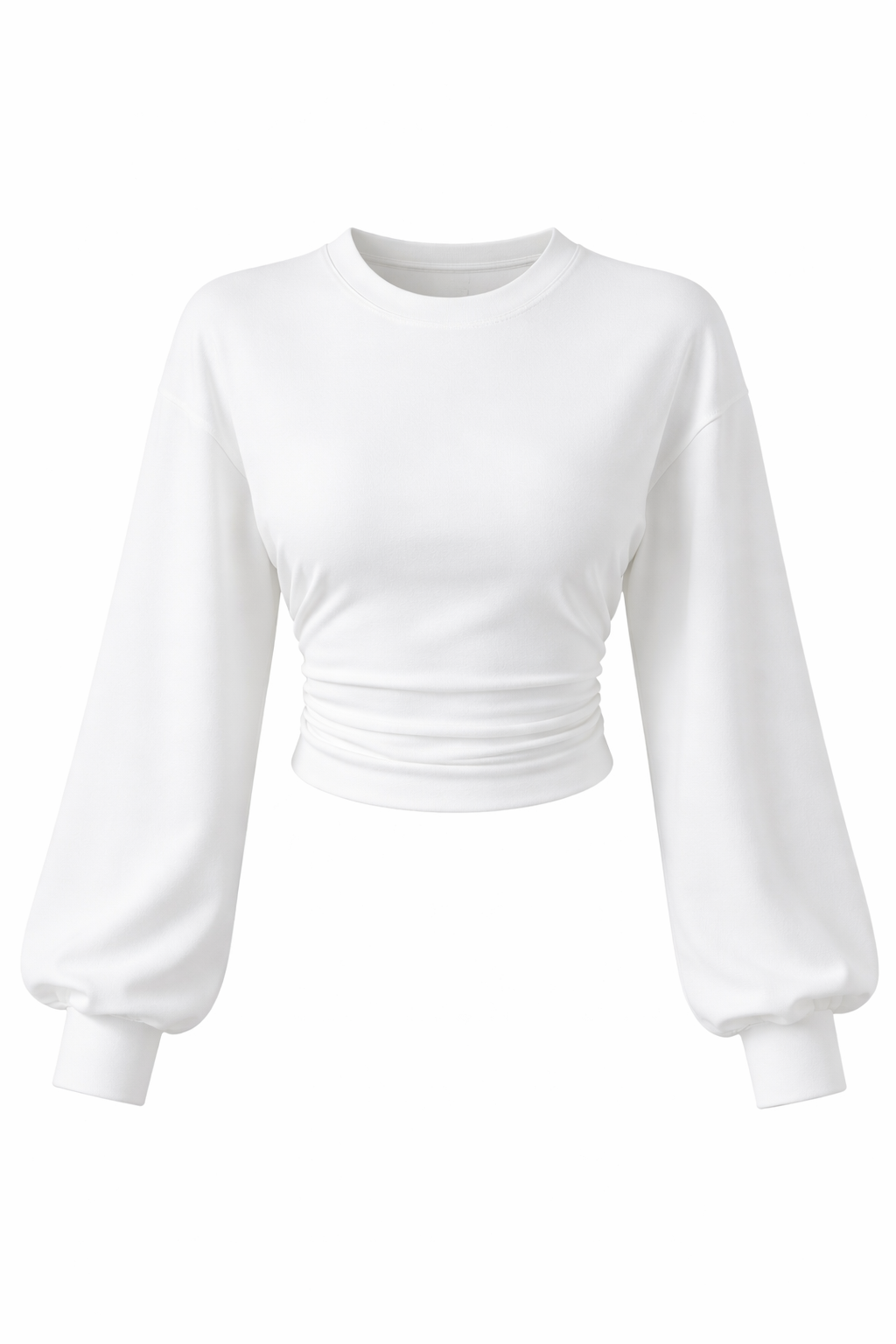 Women’s Asymmetrical Neck Pleated Sweatshirt – Cozy Fall Winter Casual Top