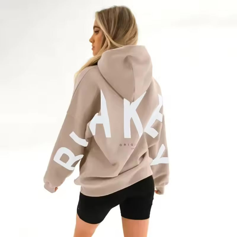 INAWLY Women’s Hooded Thermal Sweatshirt – Lined Oversized Zip-Up Hoodie with Pockets, 3/4 Sleeves, Drop Shoulder Casual Fall/Winter Jacket