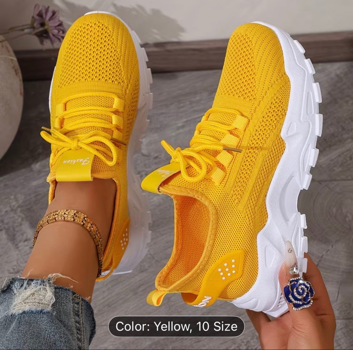 Women’s Breathable Knit Sneakers – Lightweight, Comfortable Low-Top Walking & Running Shoes - UltraChic