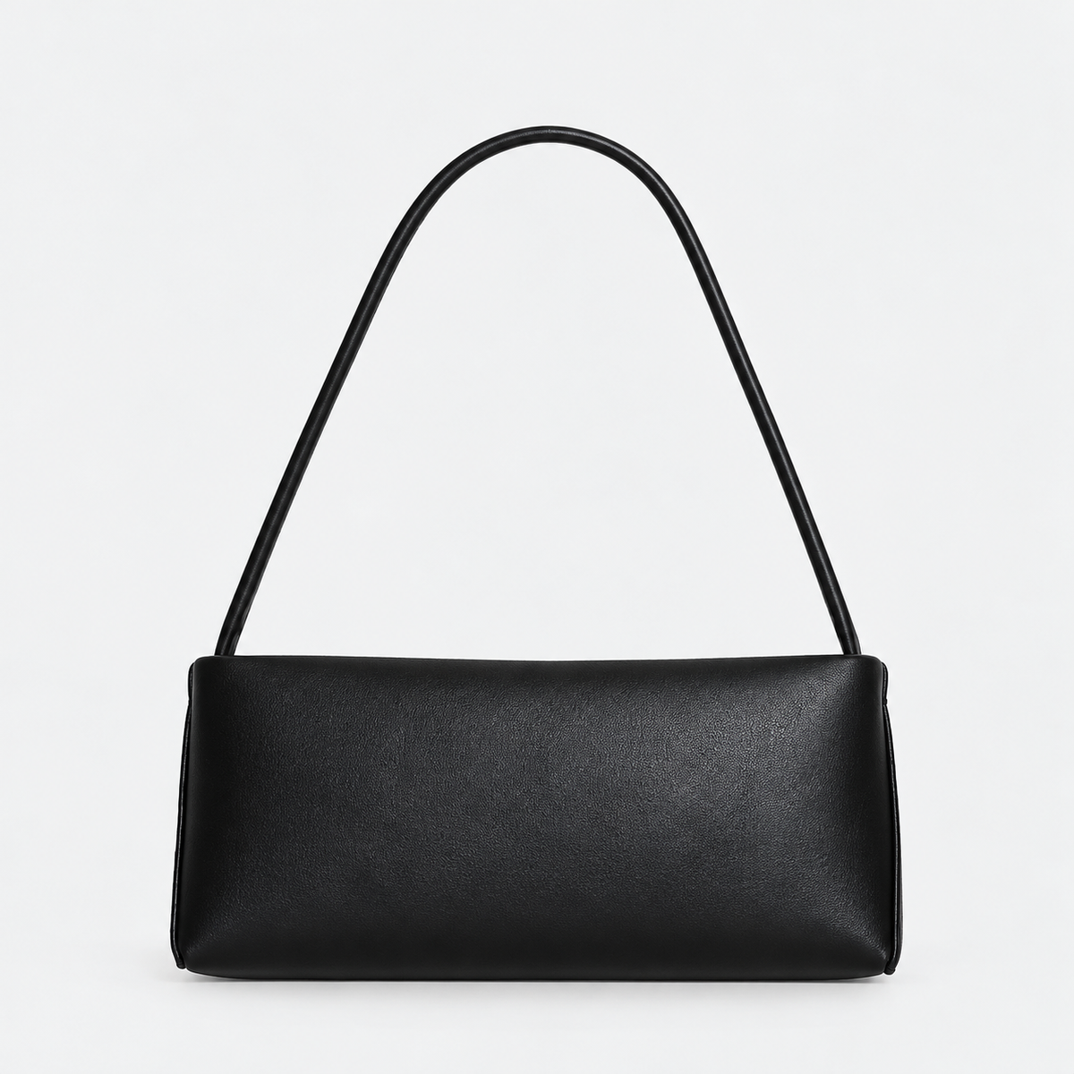 Black Faux Leather Shoulder Bag – Minimalist Everyday Handbag - UltraChic