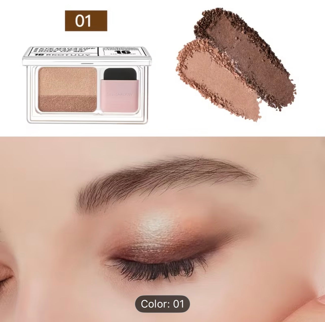 Womens Shimmery Dual Tone Eyeshadow Palette Long Lasting Waterproof Easy Blend Makeup for Party Glam Look 💖
