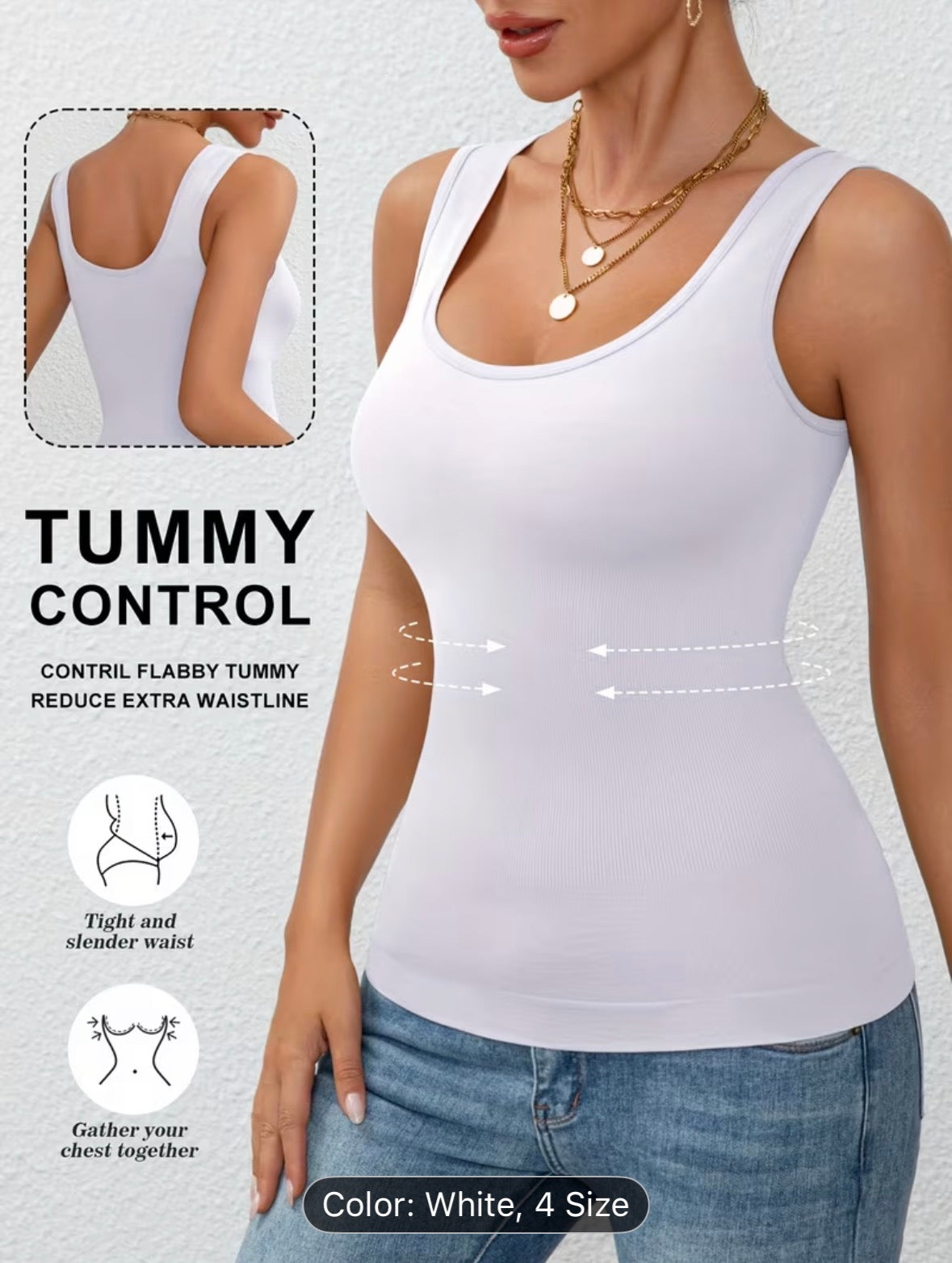 Women’s Tummy Control Vest – Sleeveless Shapewear, Waist Cincher, Comfortable Workout & Daily Wear - UltraChic