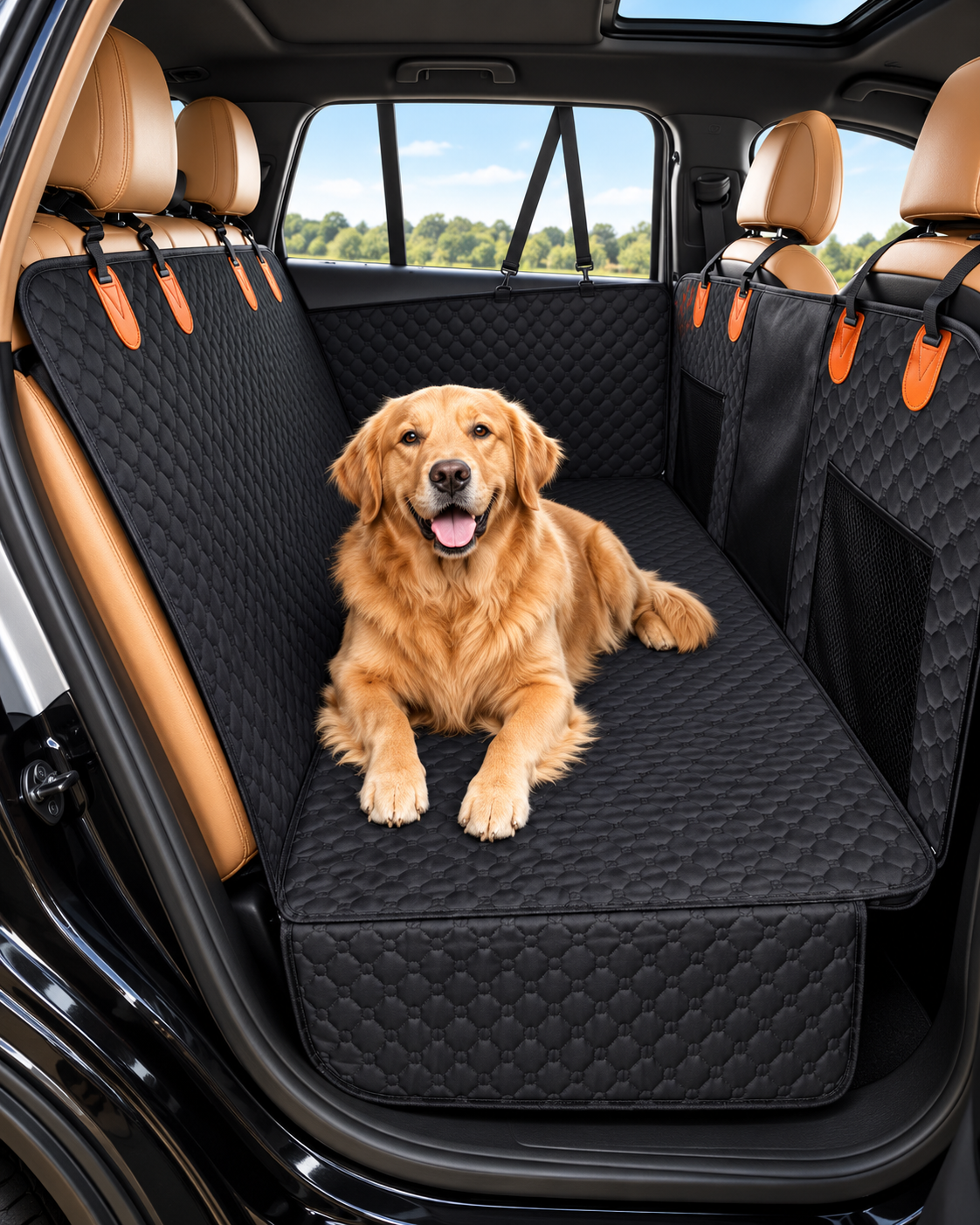 Dog Car Seat Cover – Waterproof Back Seat Protector for Pets