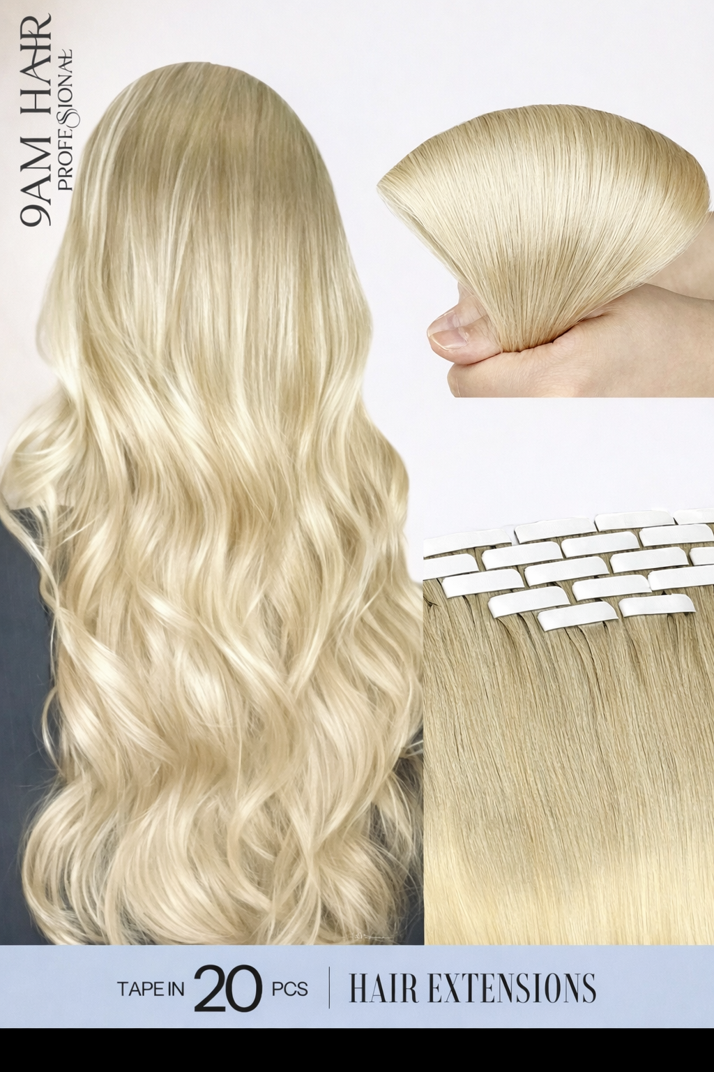 Tape In Human Hair Extensions Remy – Medium Ash Brown Seamless Straight Tape Hair Extensions for Women