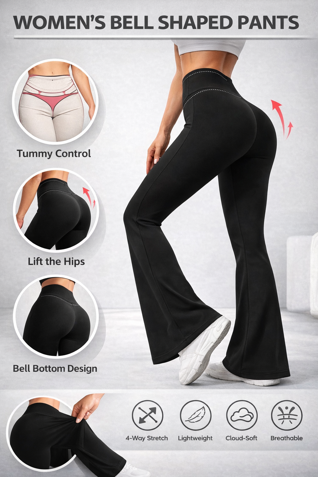 Women’s Criss-Cross Waist Flare Pants – Sculpting All-Season Activewear - UltraChic
