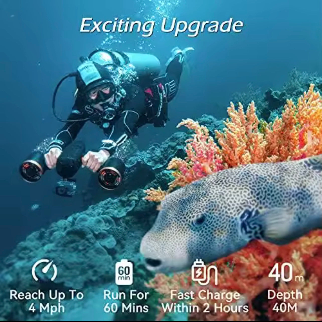 Underwater Scooter High-Speed Electric Dive Propulsion Device – Luxury Summer Water Sports Gear