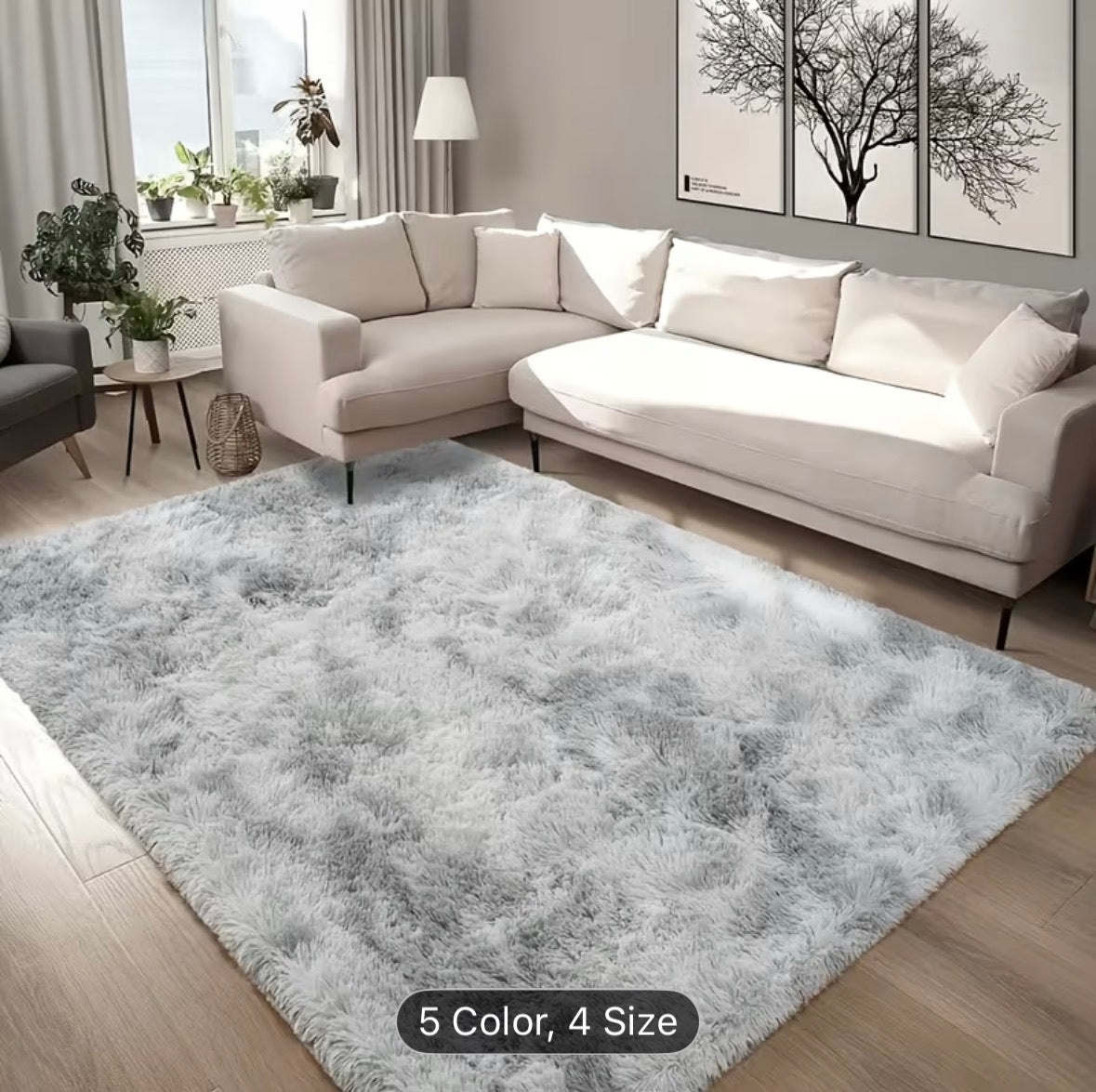 Plush Rectangular Area Mat – Soft Fluffy Non-Slip Rug for Living Room, Bedroom & Office – Easy-Clean Polyester Home Decor