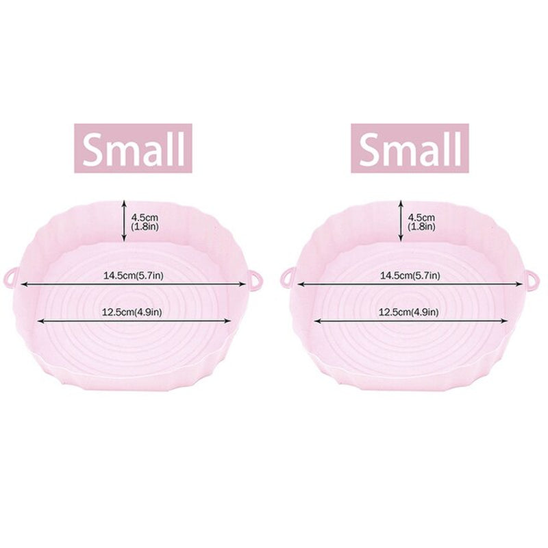 1/2/3PCS Reusable Air Fryer Silicone Pot Oven Baking Tray Airfryer Silicone Basket Pizza Fried Chicken Grill Pan Mat for Kitchen - UltraChic
