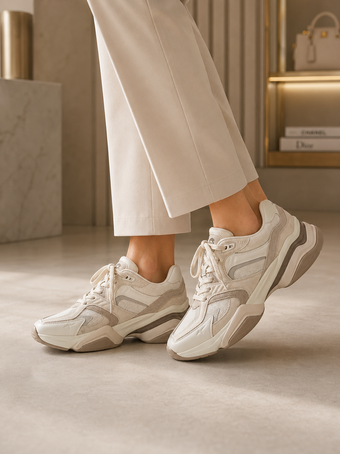 Chunky White Sneakers Ultra Comfort Clean Elevated Look All Season Women - UltraChic