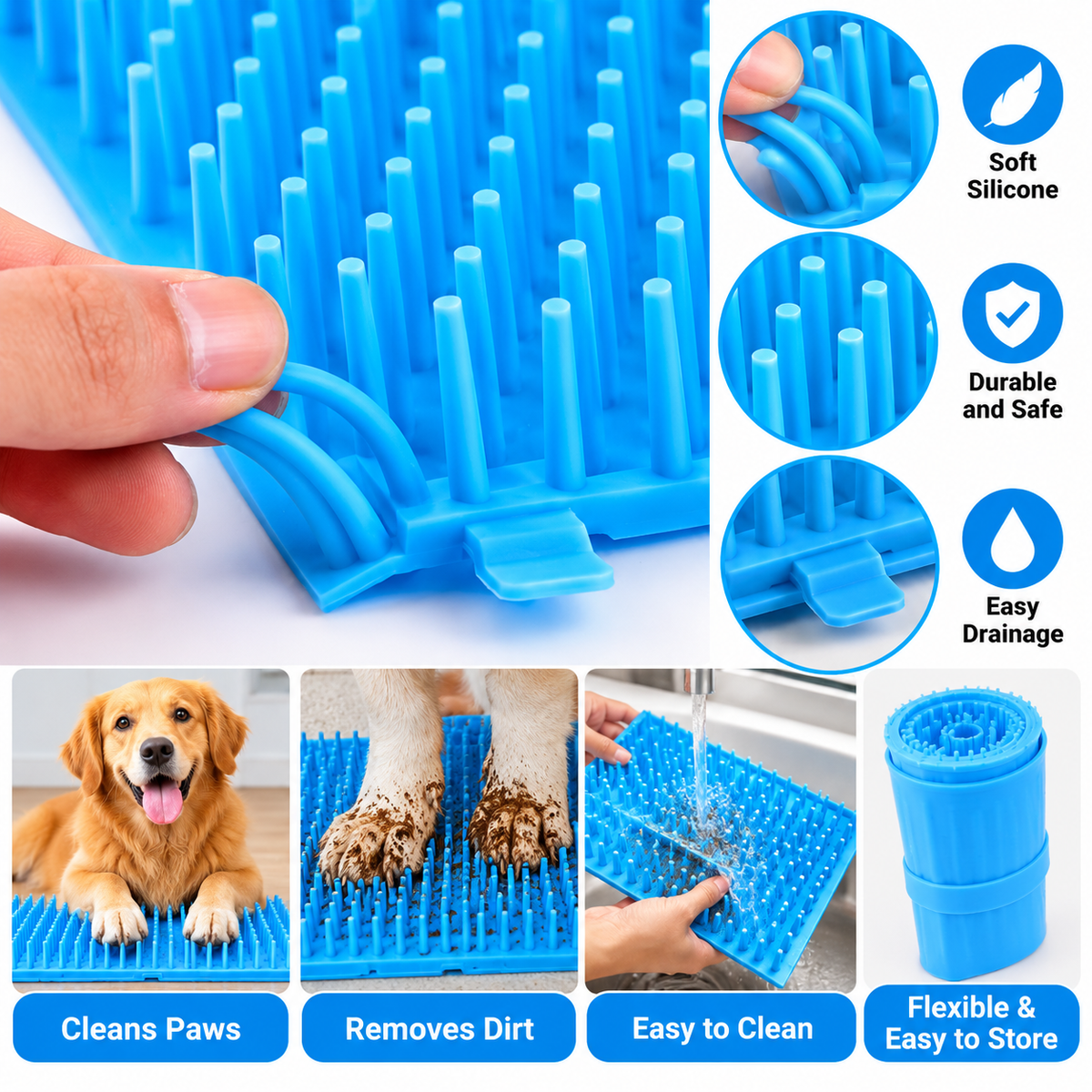 Dog Paw Cleaner Cup – Portable Silicone Paw Washer